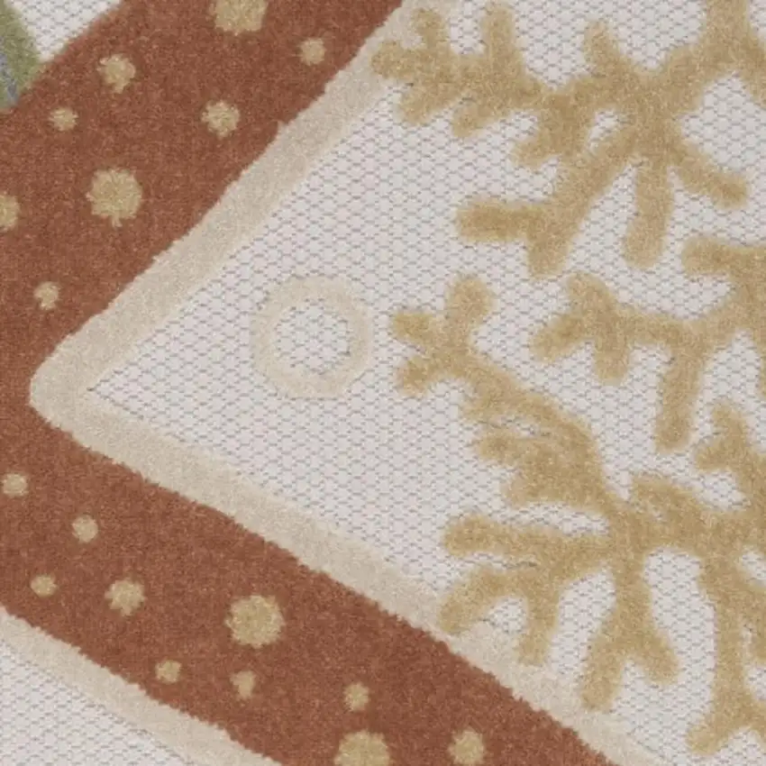 Ivory Orange And Blue Indoor Outdoor Area Rug Photo 3