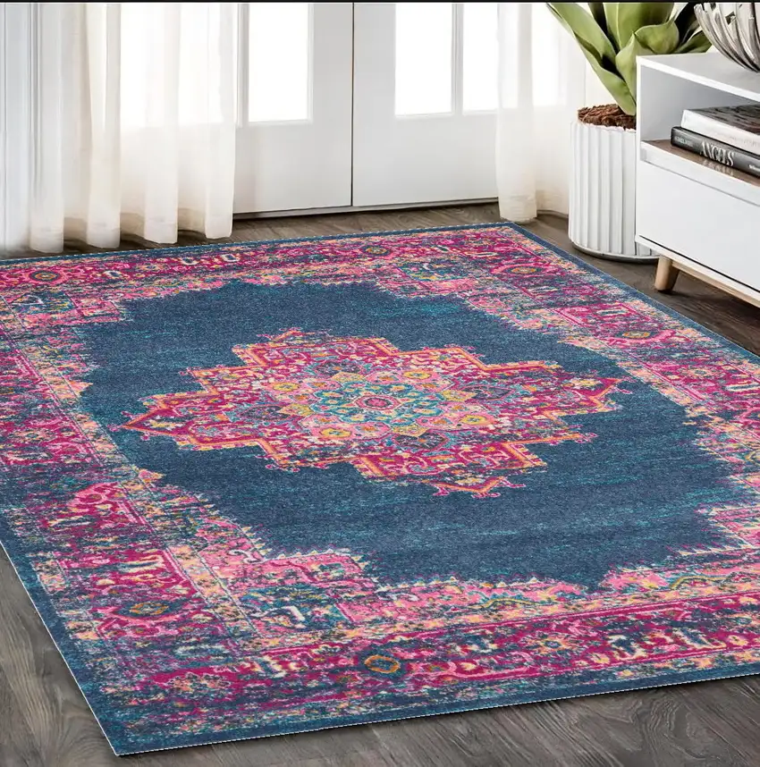 Blue Power Loom Area Rug Photo 1
