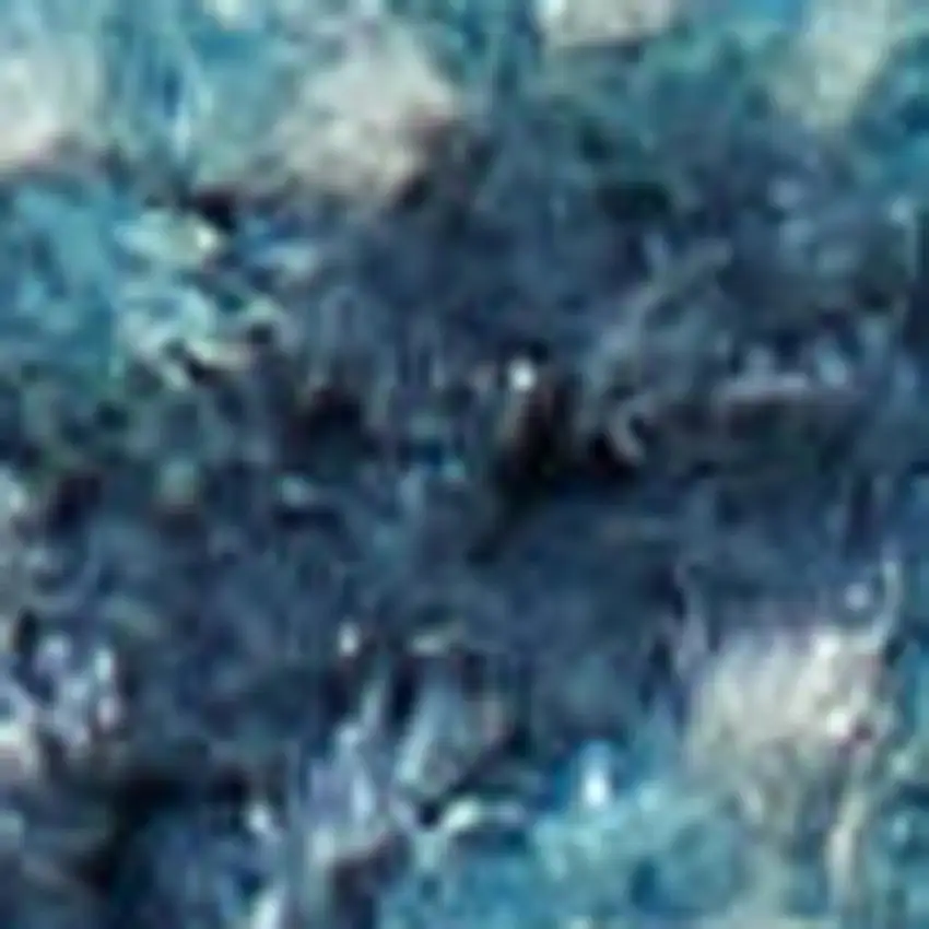 Blue And Ivory Medallion Distressed Area Rug Photo 1