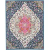 Photo of Blue and Pink Medallion Area Rug