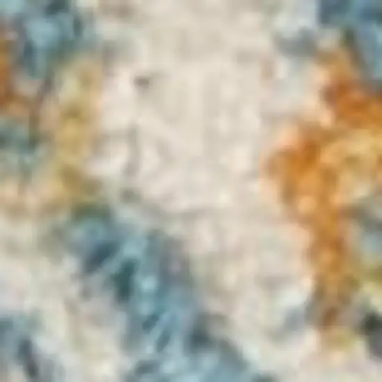 Blue And Ivory Medallion Distressed Area Rug Photo 3