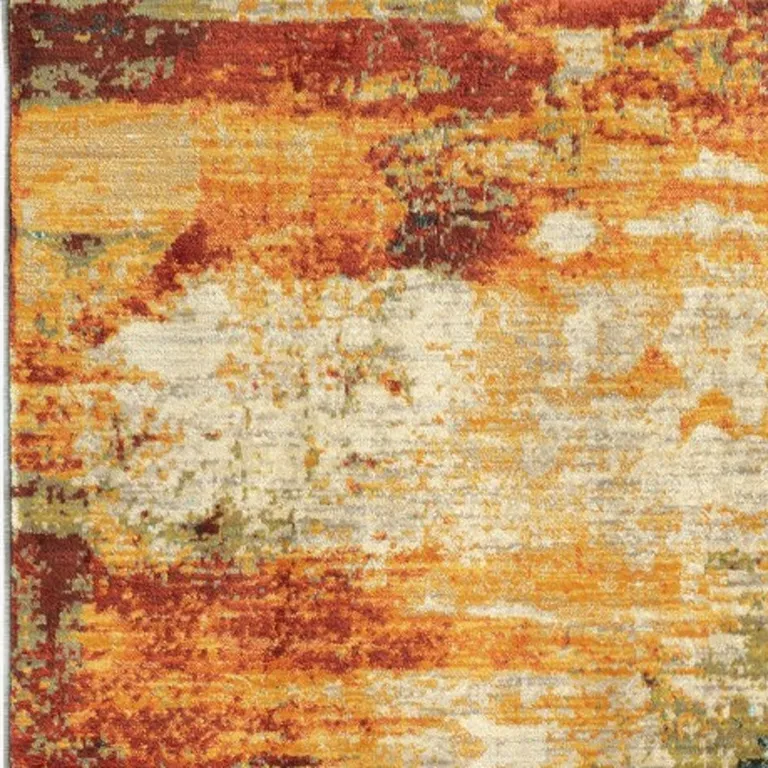 Blue and Red Distressed Area Rug Photo 4
