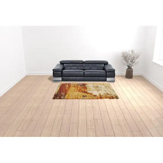 Blue and Red Distressed Area Rug Photo 3