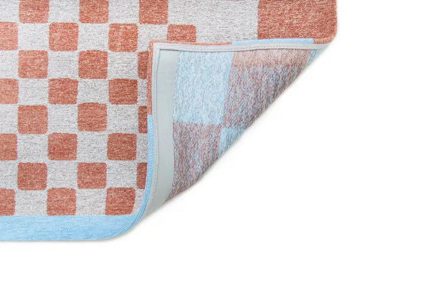 Blue and Red Geometric Non Skid Area Rug Photo 5