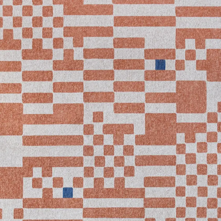 Blue and Red Geometric Non Skid Area Rug Photo 6