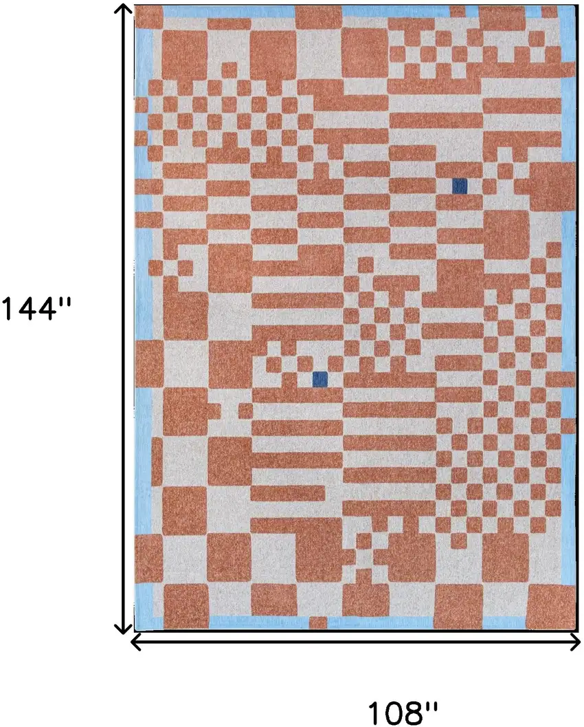 Blue and Red Geometric Non Skid Area Rug Photo 3