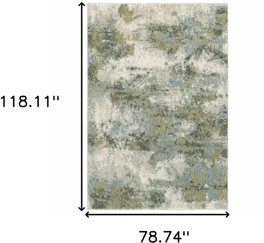Blue Green Power Loom Area Rug Photo 3