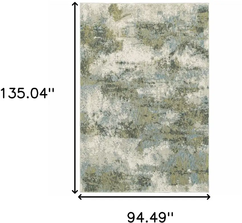 Blue Green Power Loom Area Rug Photo 3