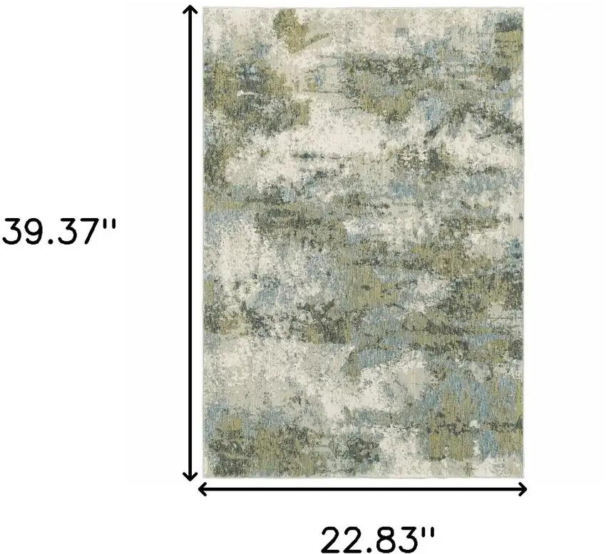 Blue Green Power Loom Area Rug Photo 3