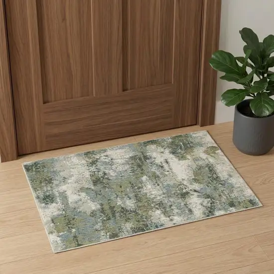 Blue Green Power Loom Area Rug Photo 1