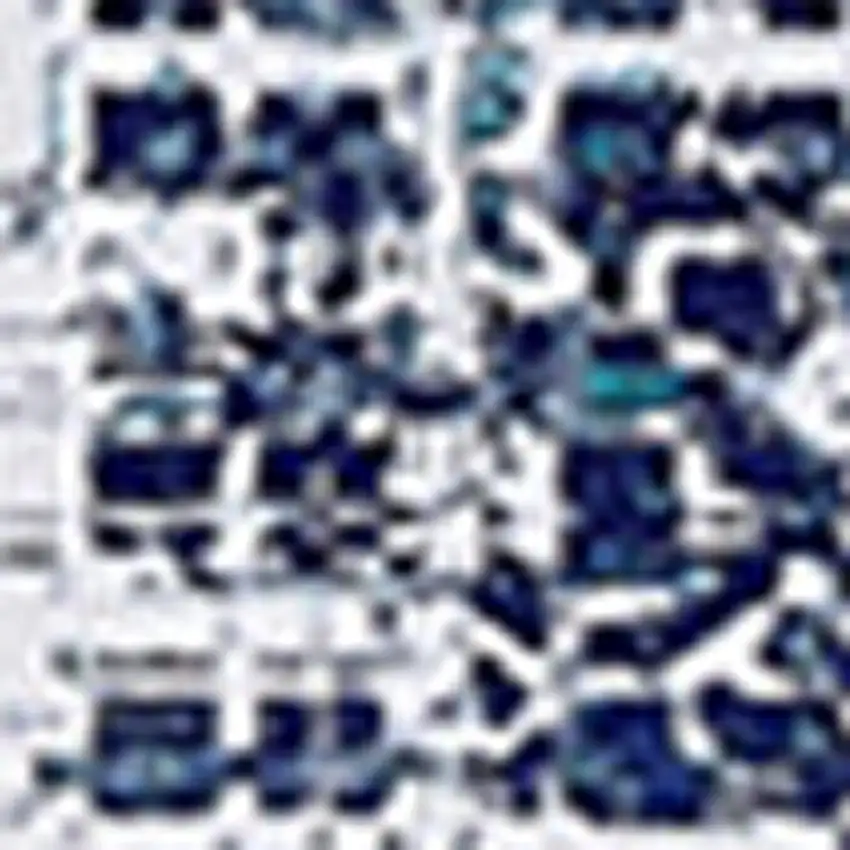 Blue and Silver Abstract Washable Non Skid Area Rug Photo 3