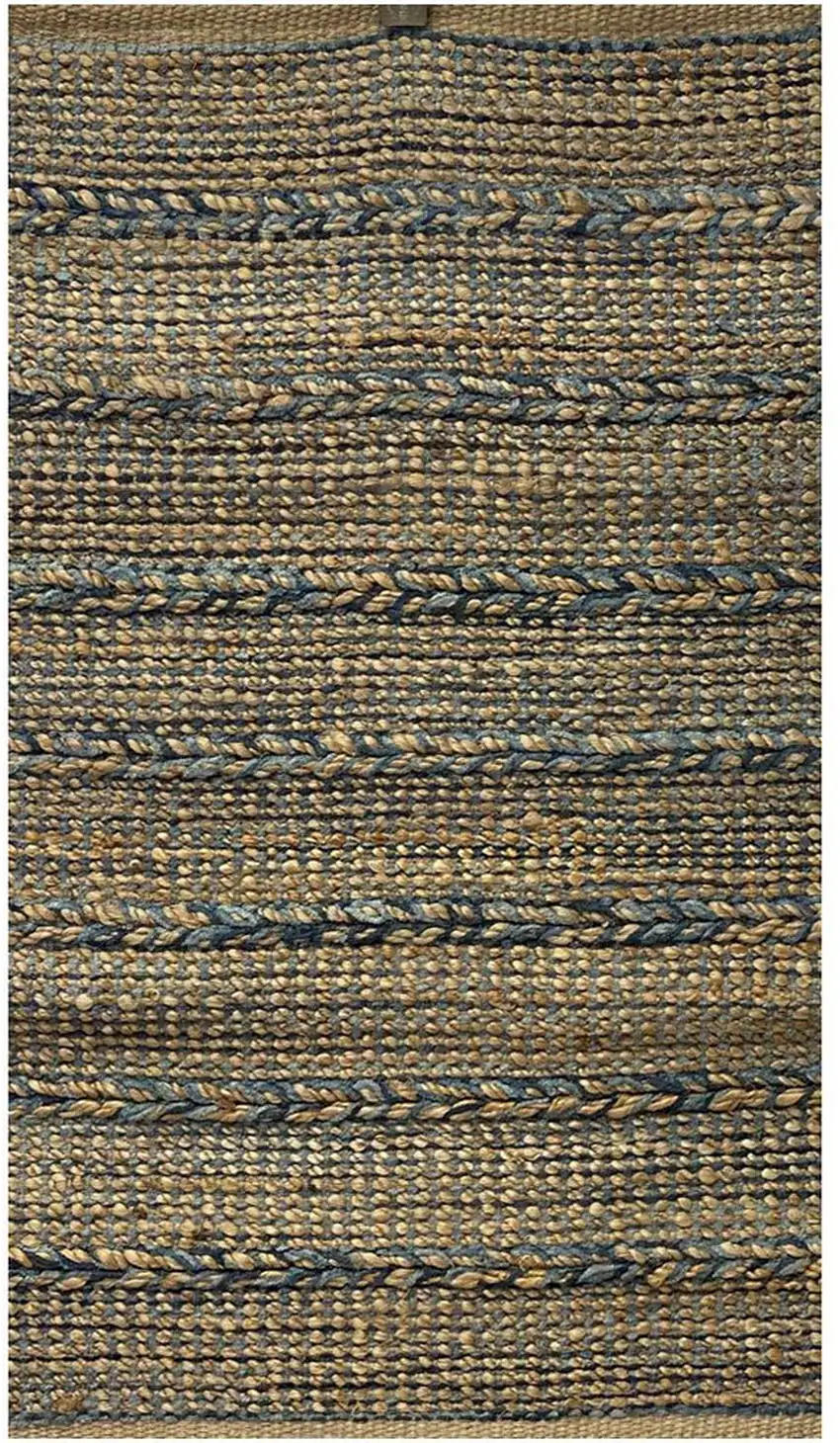 Tan and Blue Hand Woven Area Rug Photo 9