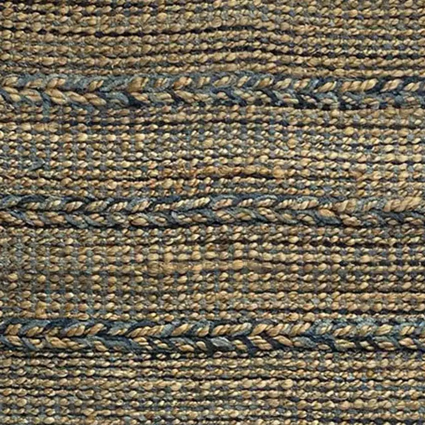 Tan and Blue Hand Woven Area Rug Photo 8