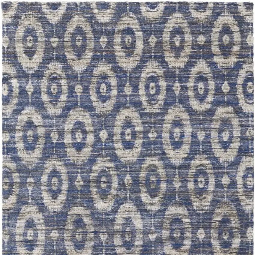 Blue and Tan Geometric Hand Woven Area Rug Photo 7