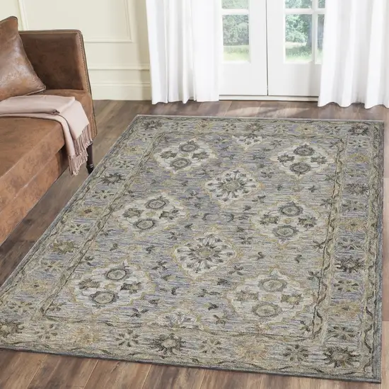 Blue and Tan Traditional Area Rug Photo 9