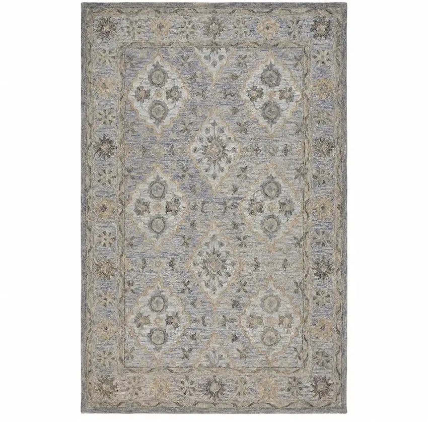 Blue and Tan Traditional Area Rug Photo 1