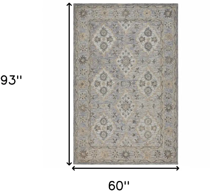 Blue and Tan Traditional Area Rug Photo 10