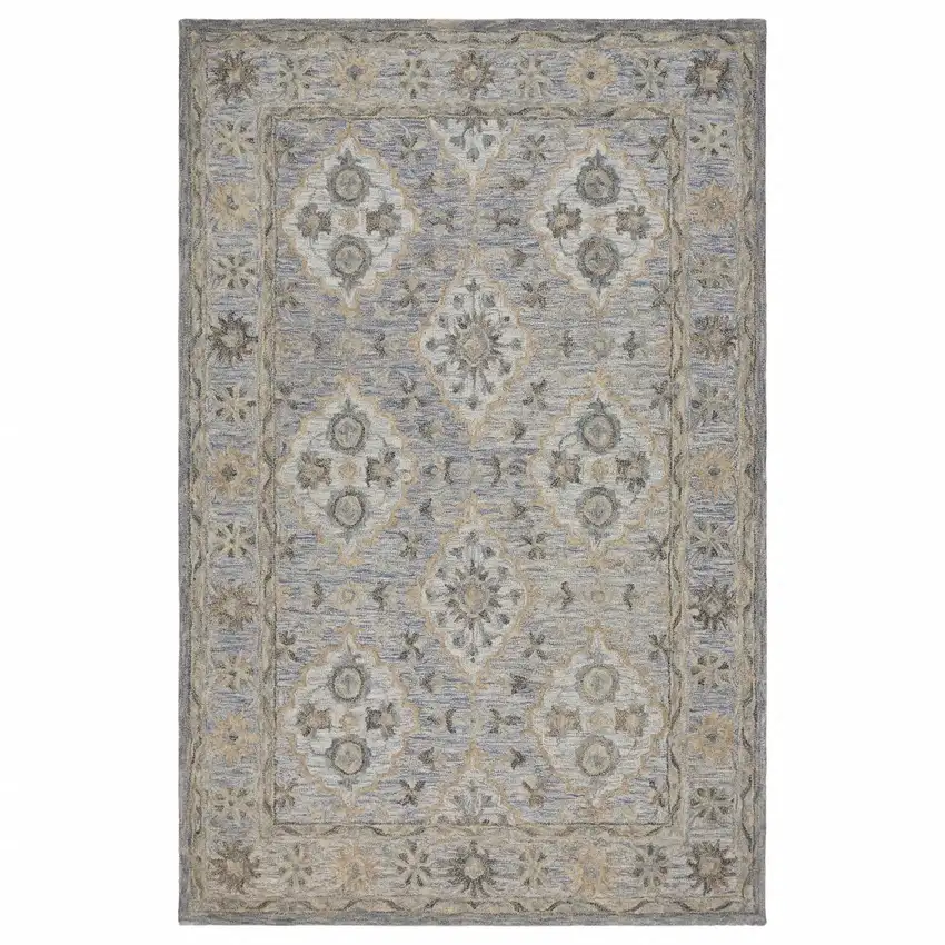 Blue and Tan Traditional Area Rug Photo 6