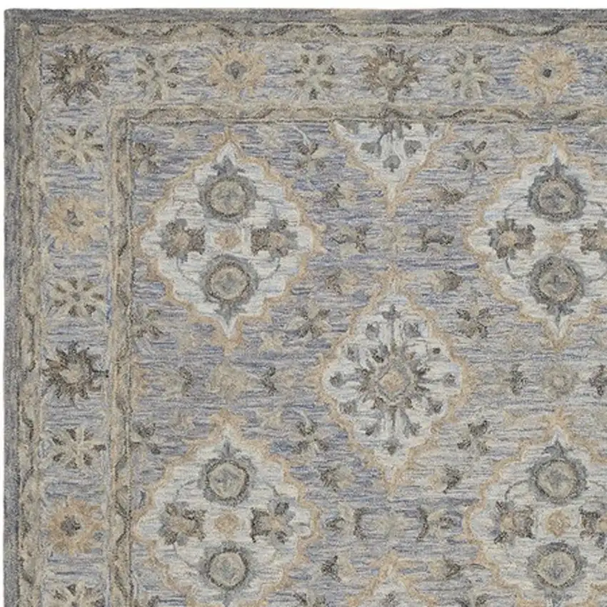Blue and Tan Traditional Area Rug Photo 5