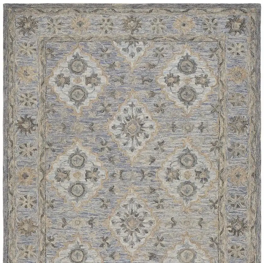 Blue and Tan Traditional Area Rug Photo 6
