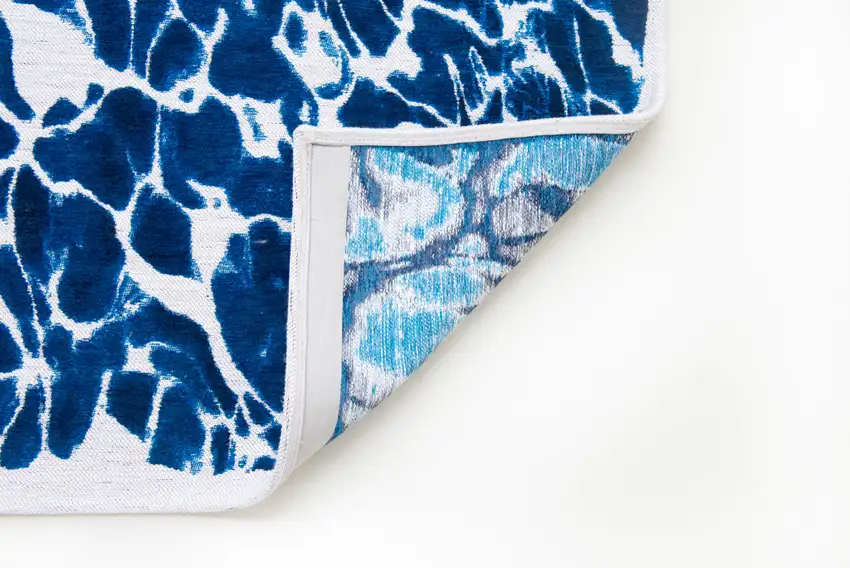 Blue and White Abstract Non Skid Area Rug Photo 4