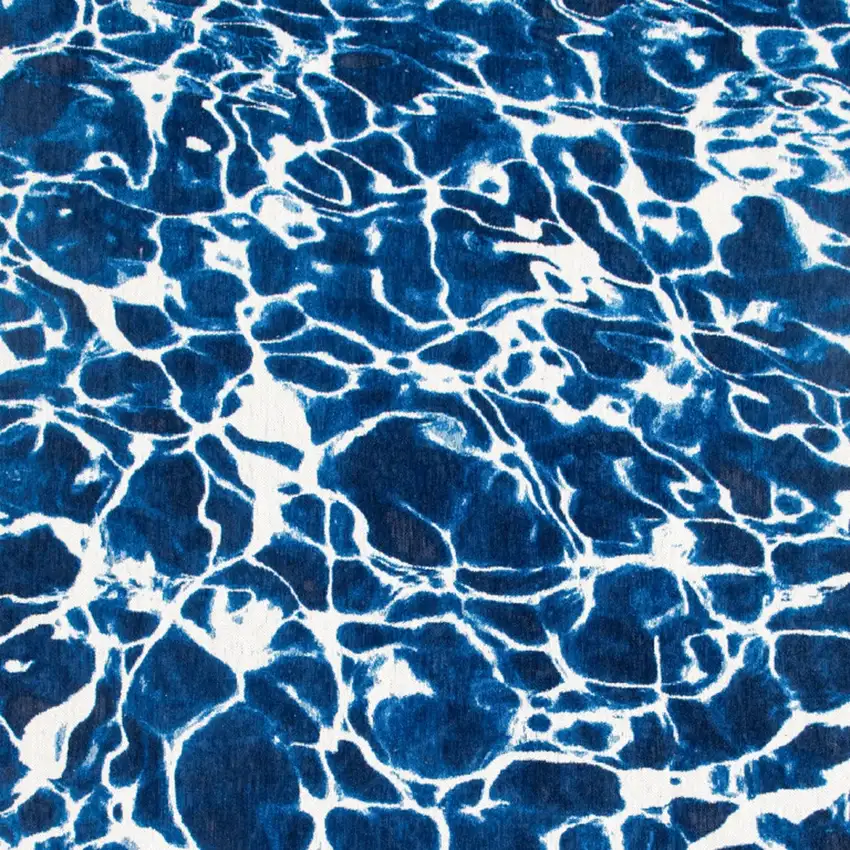 Blue and White Abstract Non Skid Area Rug Photo 5
