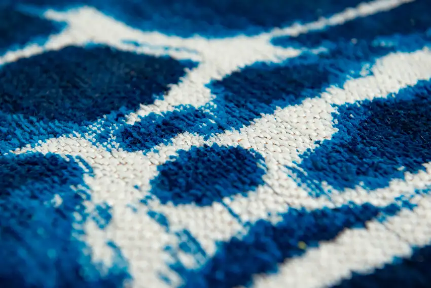 Blue and White Abstract Non Skid Area Rug Photo 8