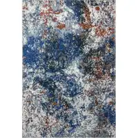 Photo of Blue and White Abstract Ocean Area Rug