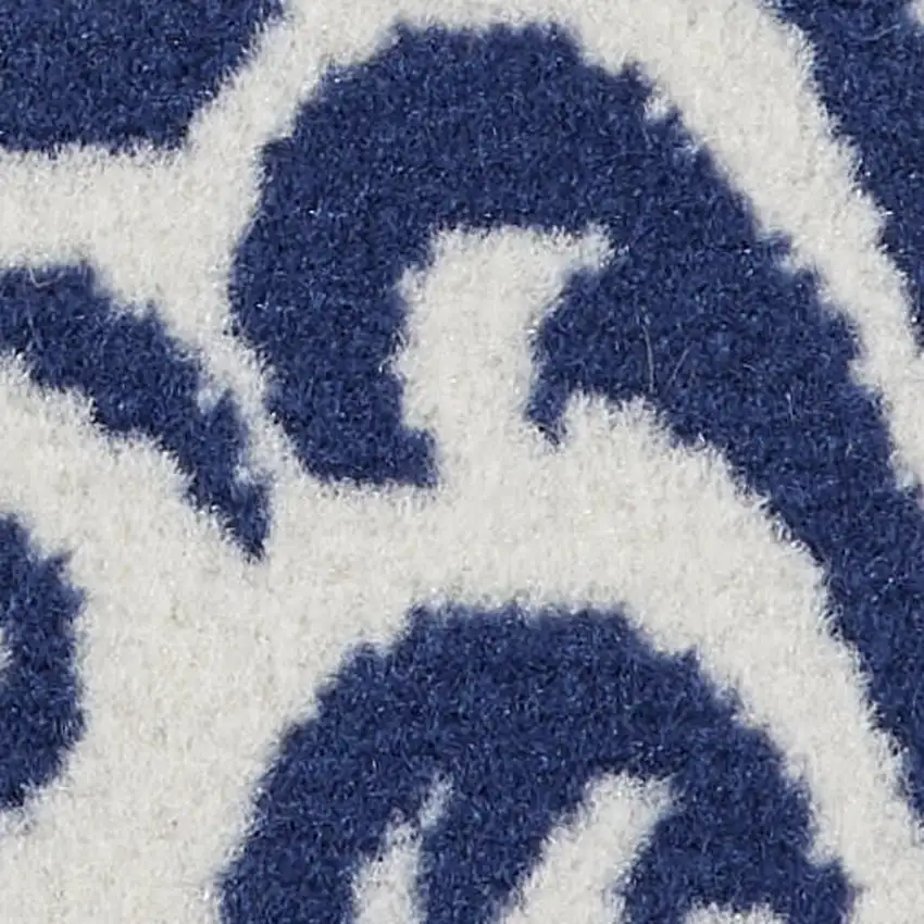 Blue And White Damask Area Rug Photo 1
