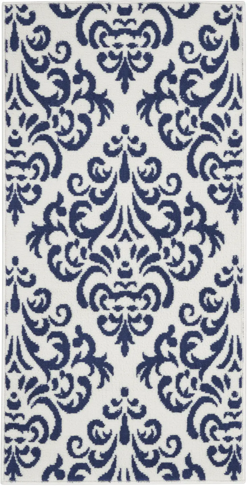 Blue And White Damask Area Rug Photo 2