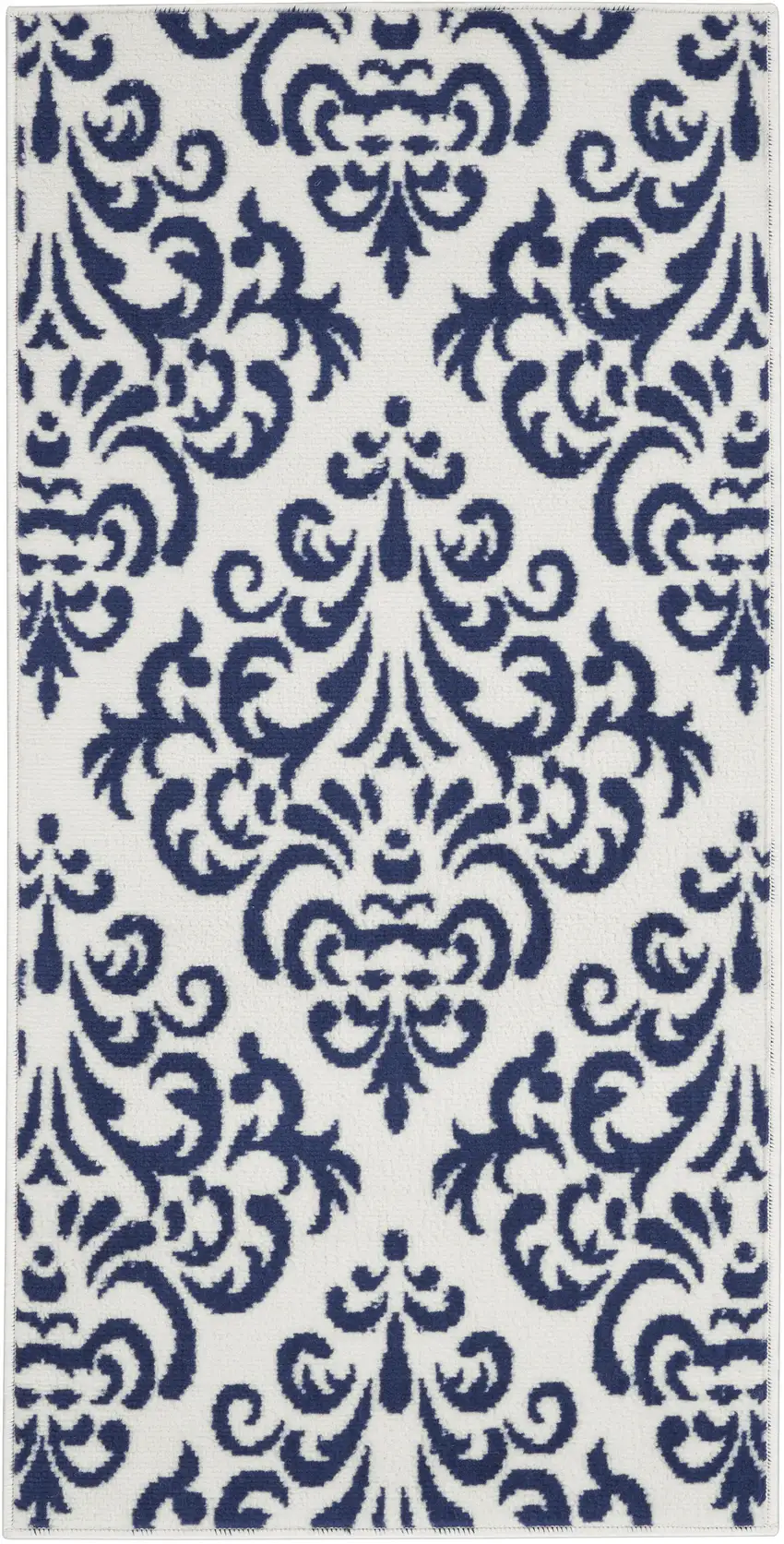 Blue And White Damask Area Rug Photo 7