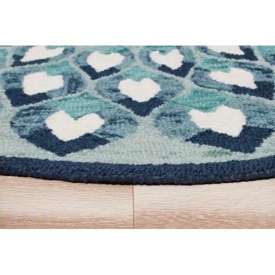Blue and White Floral Feathers Area Rug Photo 4