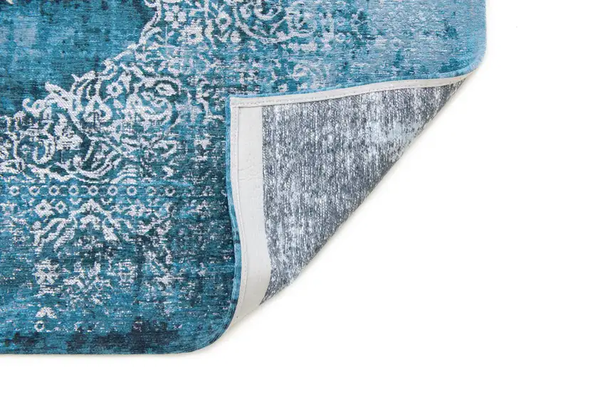 Blue and White Oriental Non Skid Area Rug Photo 4