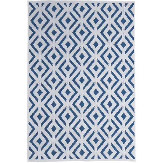 Blue and White Power Loom Area Rug Photo 2