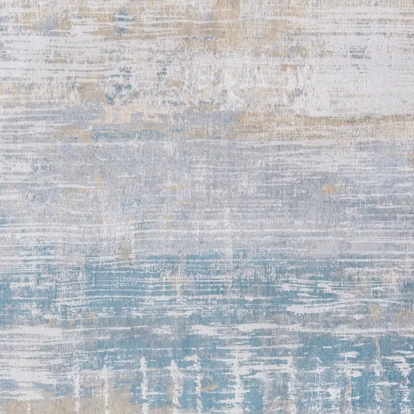 Blue and Yellow Abstract Non Skid Area Rug Photo 5