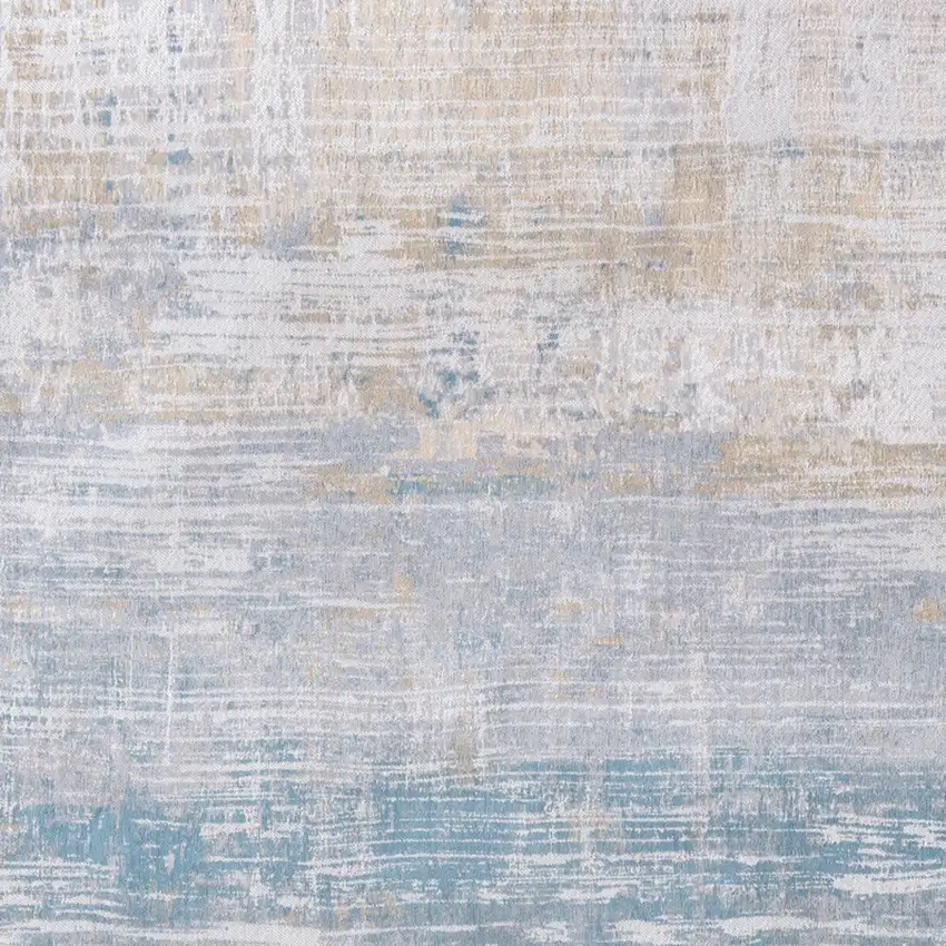 Blue and Yellow Abstract Non Skid Area Rug Photo 5