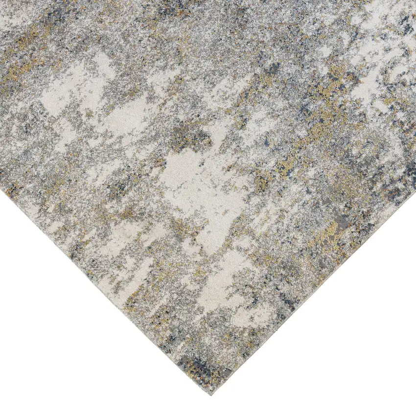 Blue and Yellow Abstract Power Loom Area Rug Photo 4