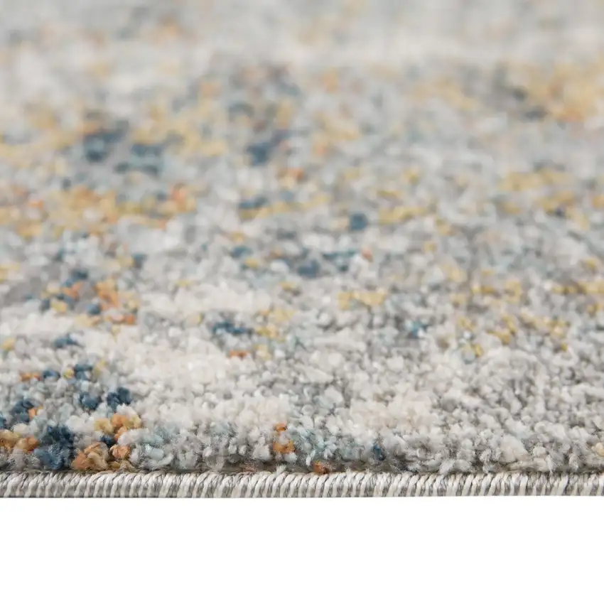 Blue and Yellow Abstract Power Loom Area Rug Photo 3
