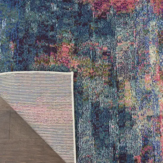 Blue and Yellow Abstract Power Loom Area Rug Photo 9