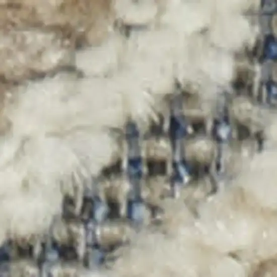 Blue and Yellow Abstract Power Loom Area Rug Photo 6