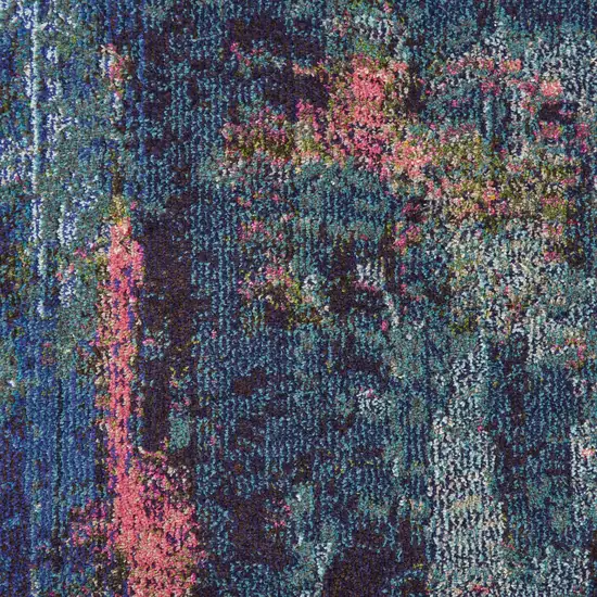 Blue and Yellow Abstract Power Loom Area Rug Photo 8