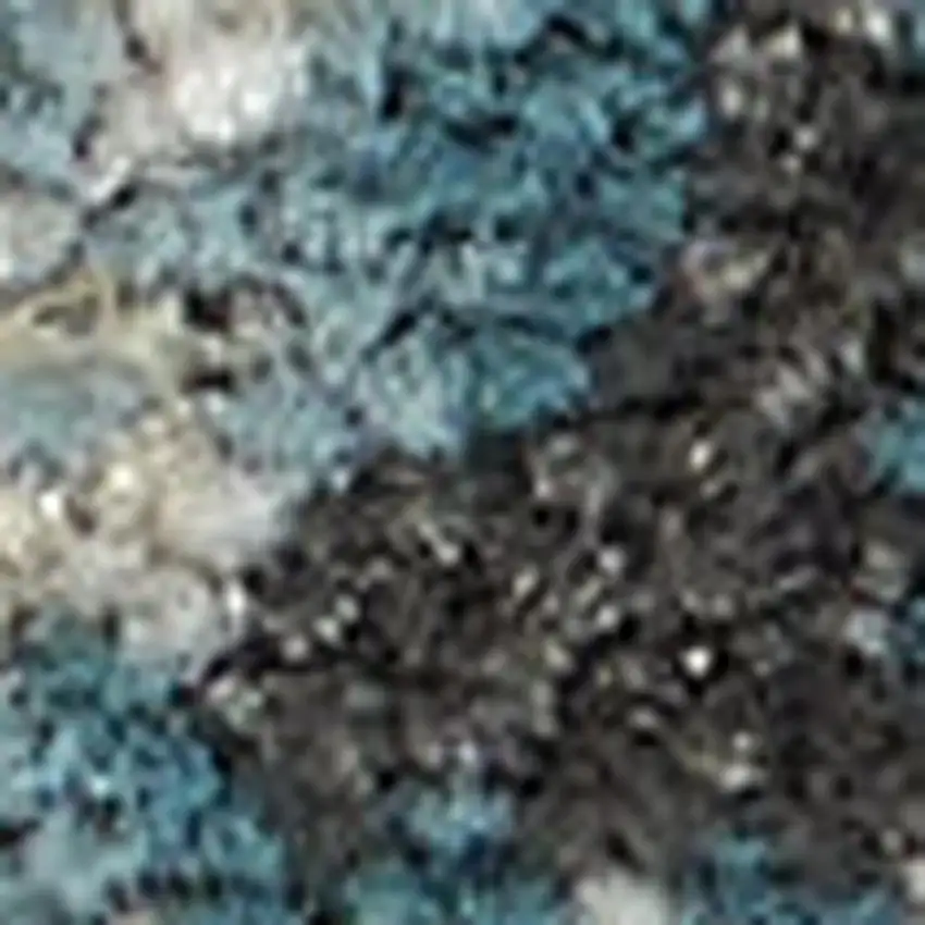 Blue and Yellow Floral Distressed Non Skid Area Rug Photo 7