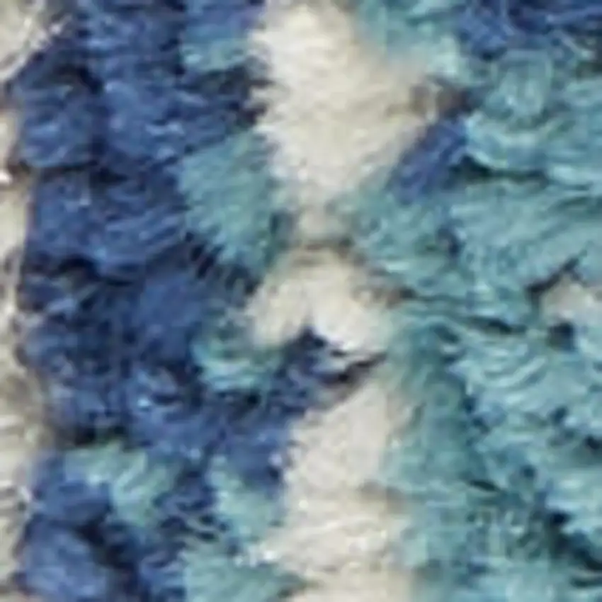 Blue and Yellow Geometric Power Loom Area Rug Photo 1