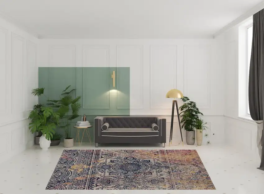 Blue and Yellow Southwestern Power Loom Area Rug Photo 3