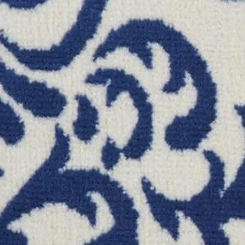 Blue and Yellow Trellis Distressed Non Skid Area Rug Photo 3