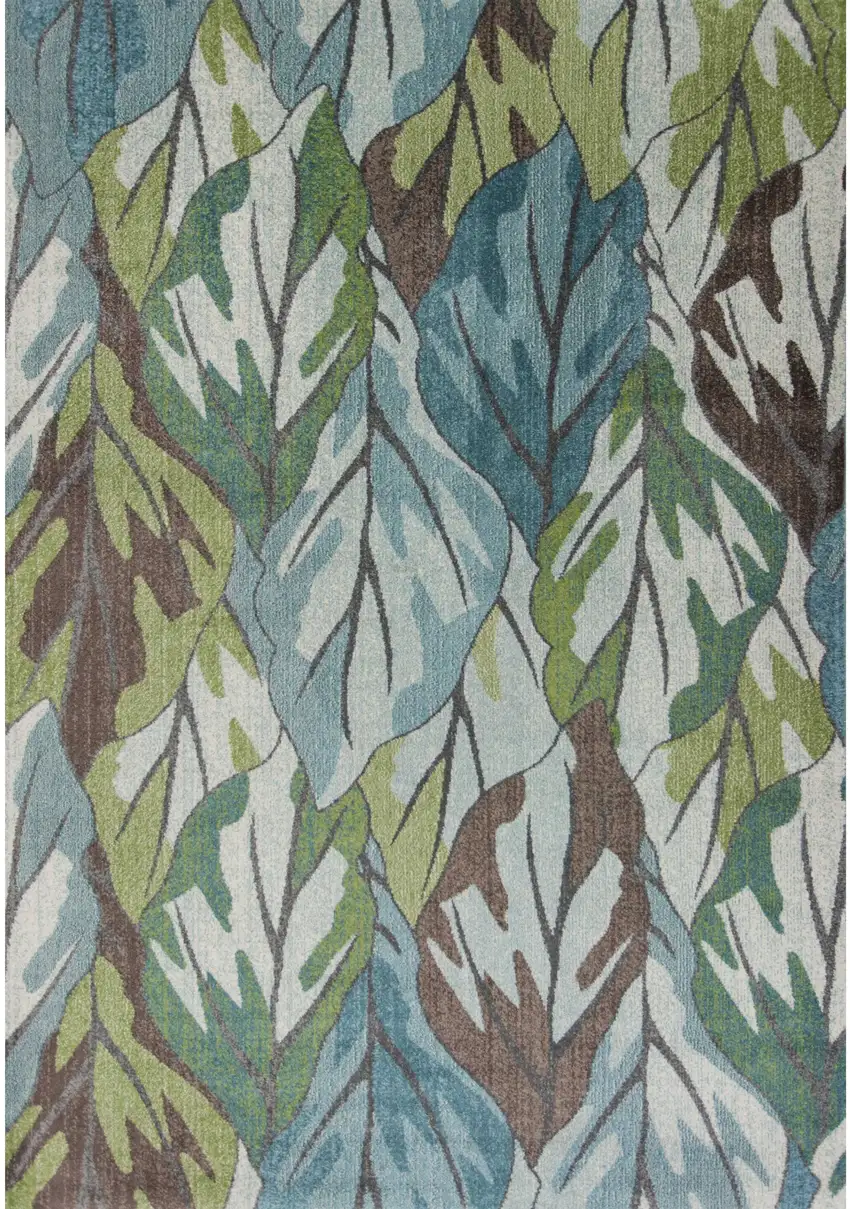 Blue Or Green Leaves Area Rug Photo 2