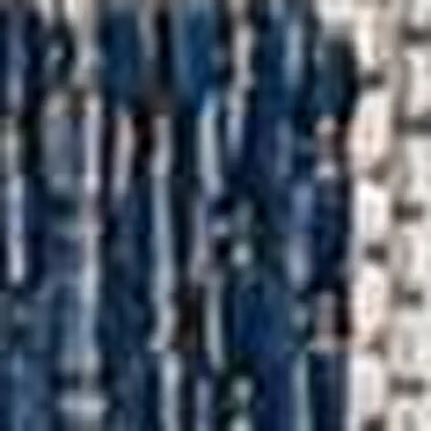 Blue Or Grey Abstract Panels Area Rug Photo 5