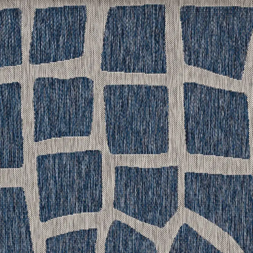 Blue Or Grey Abstract Panels Area Rug Photo 6