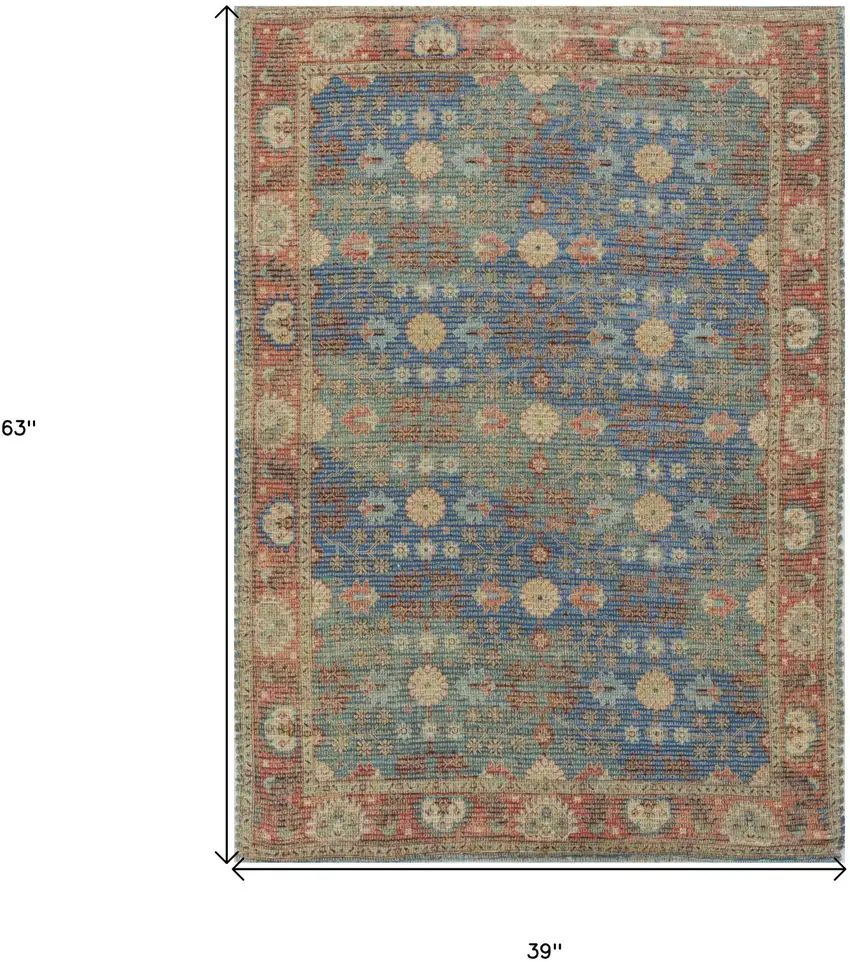Blue Or Red Jute Area Rug Photo 3