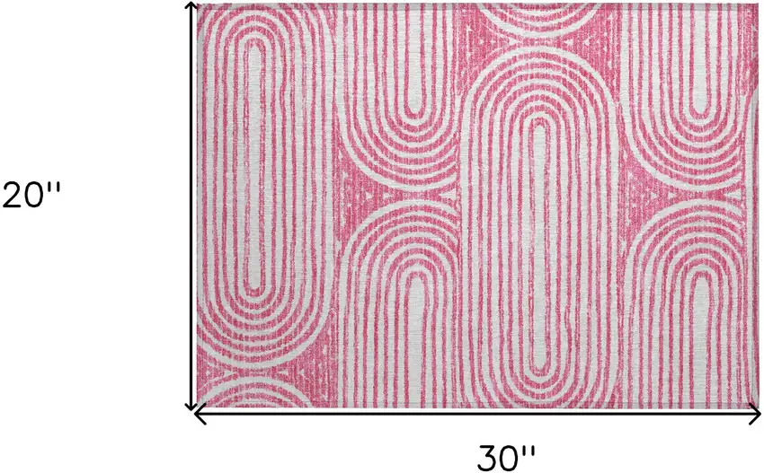 Blush Abstract Washable Non Skid Indoor Outdoor Area Rug Photo 3